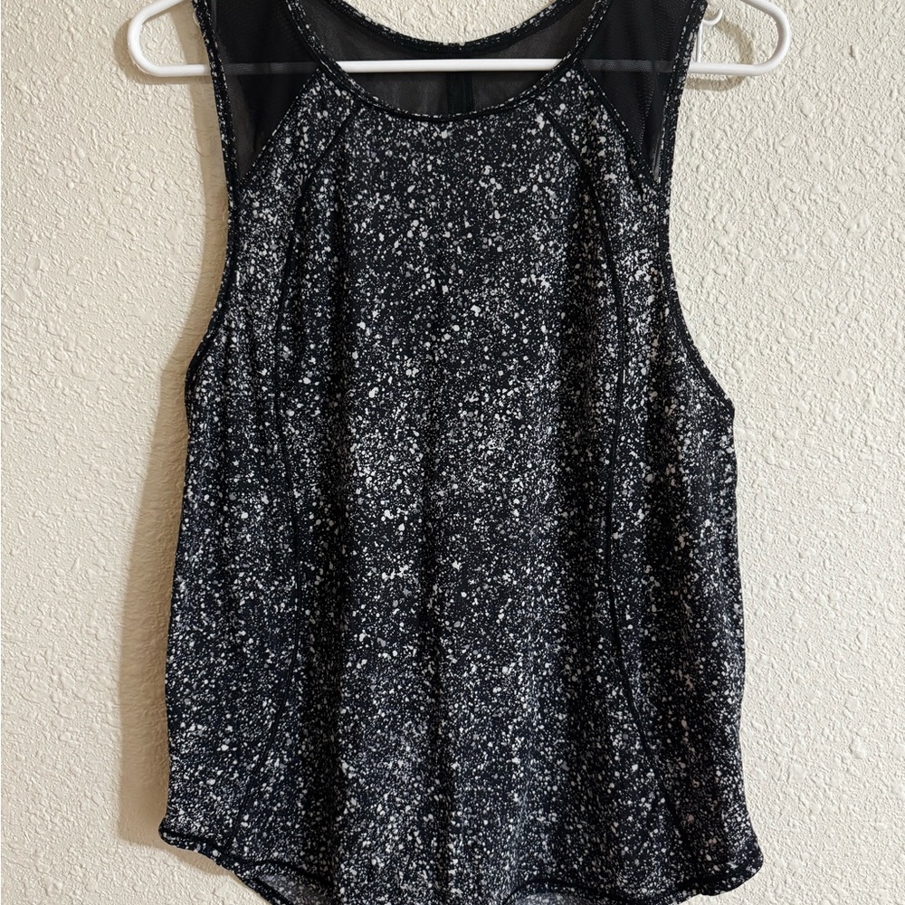 Lululemon Athletica Black and White Speckled Tank Top